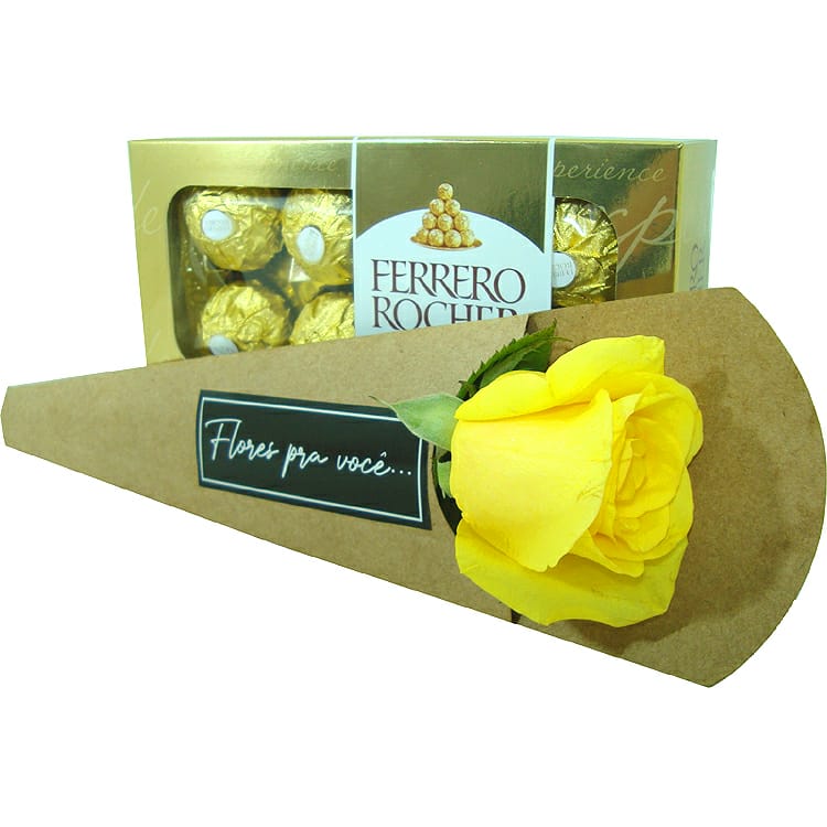 Rosa Amarela com Ferrero Rocher