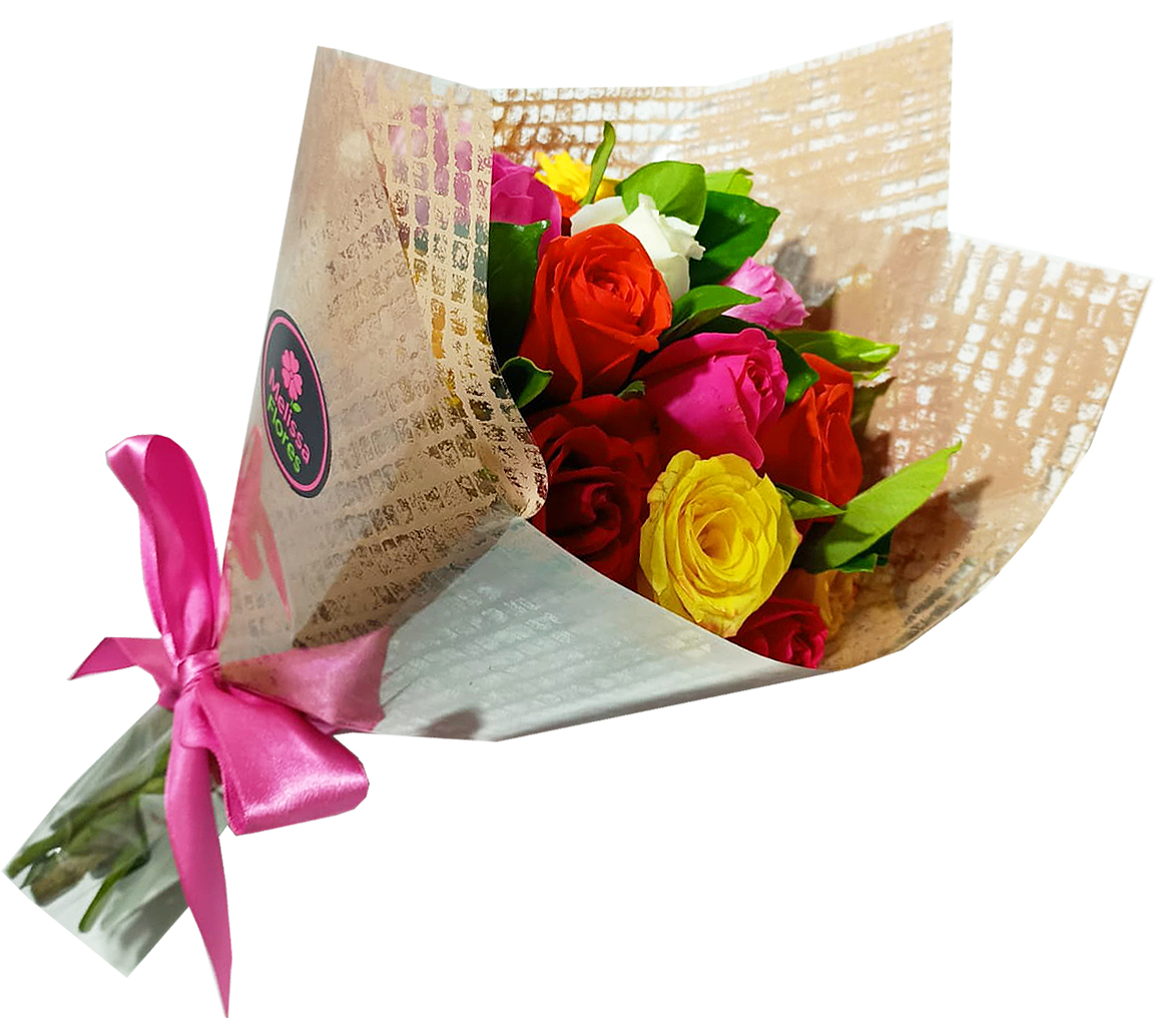 Buqu� com 20 Rosas Coloridas