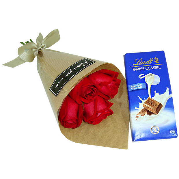 Buqu Rosas Vermelhas com Lindt