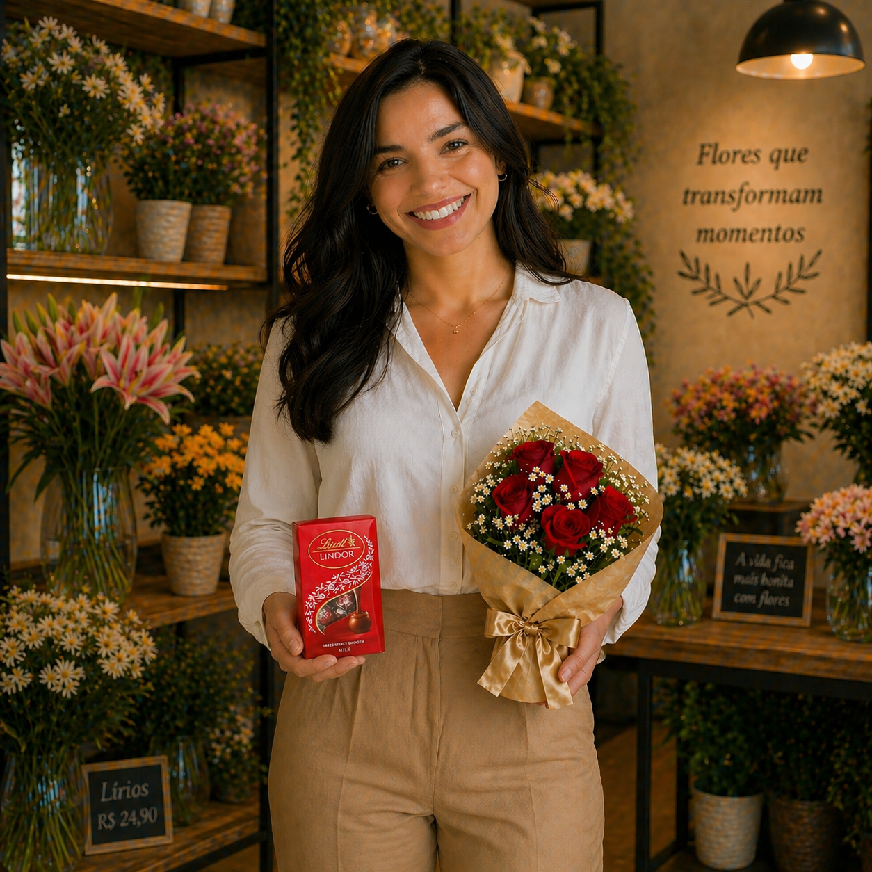 Buqu� Rosas Vermelhas com Lindt