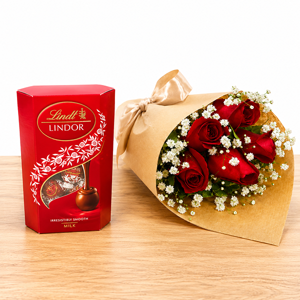 Buqu� Rosas Vermelhas com Lindt