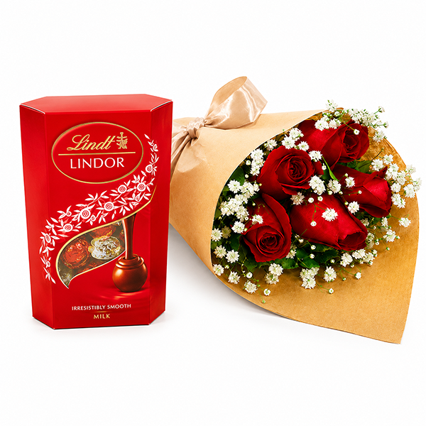 Buqu� Rosas Vermelhas com Lindt