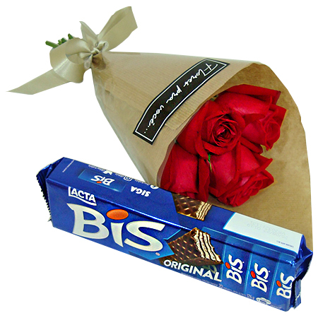 Buqu Rosas Vermelhas com Bis