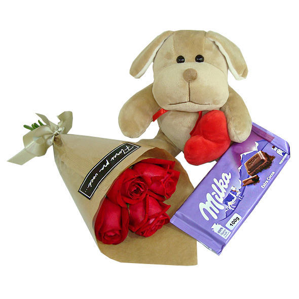Cachorrinho com Rosas e Milka