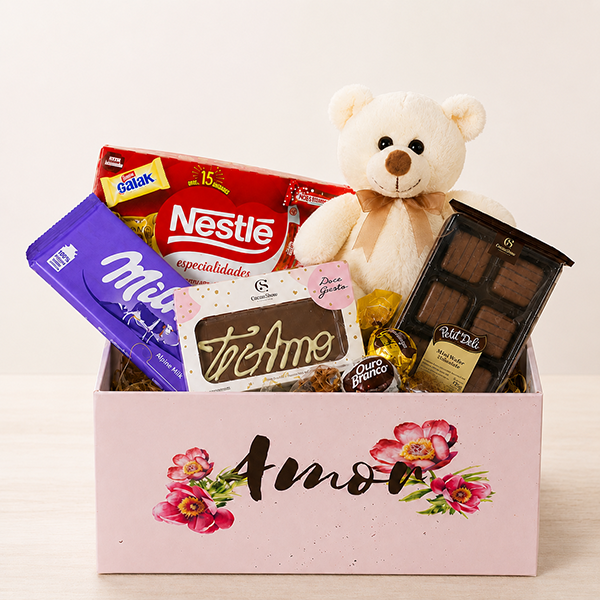 Cesta com Chocolates e Pel�cia Especial