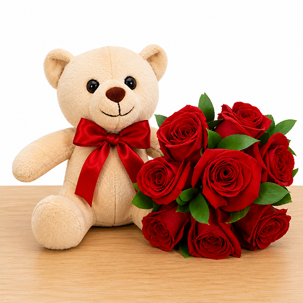 Ursinho Carinhoso e Flores