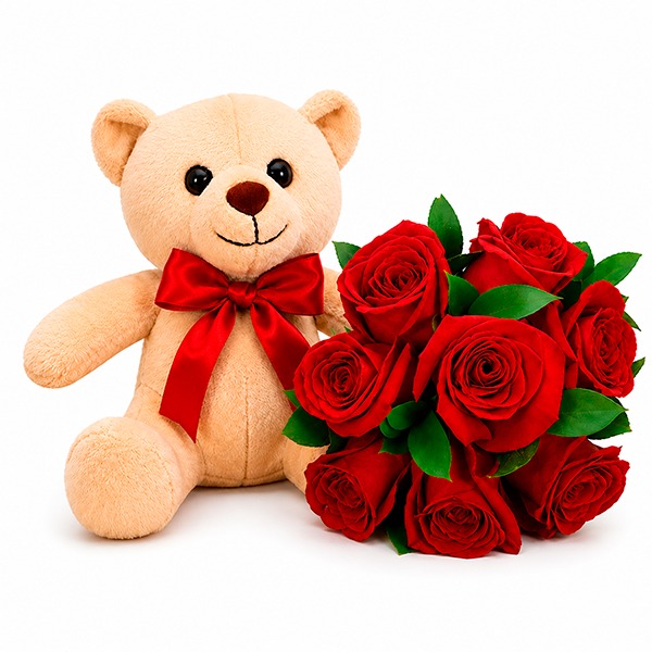 Ursinho Carinhoso e Flores