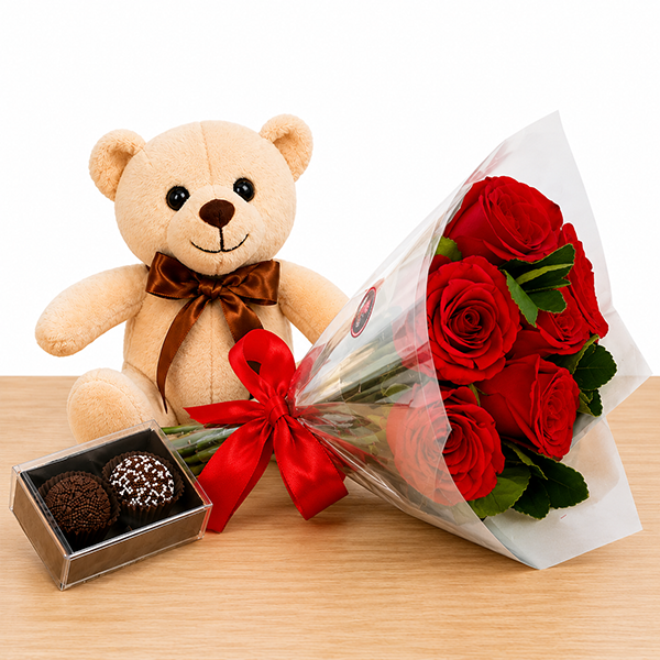 Ursinho Carinhoso e Flores e Brigadeiros