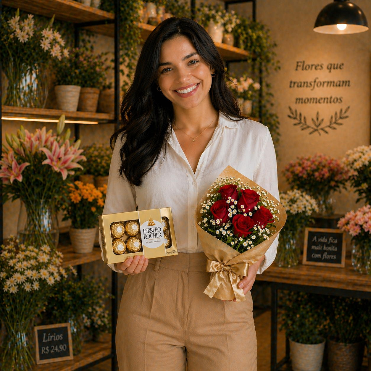 Buqu� Lembran�a com Chocolate