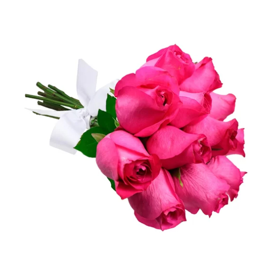 Buqu com 12 Rosas Pink