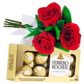 Tr�s Rosas Vermelhas e Chocolate