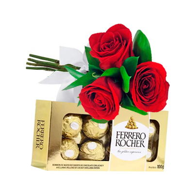 Tr�s Rosas Vermelhas e Chocolate