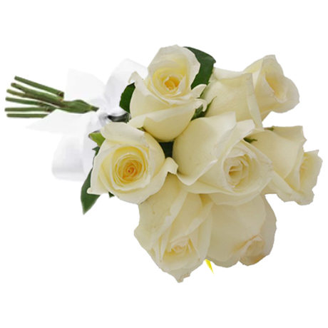 Buqu com 7 Rosas Brancas