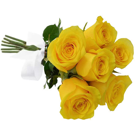 Buqu com 6 Rosas Amarelas