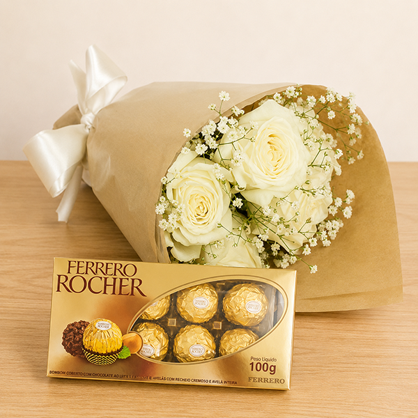 Buqu� Lembran�a Branco e Chocolate
