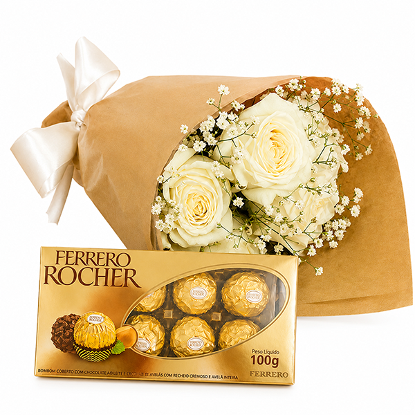 Buqu� Lembran�a Branco e Chocolate