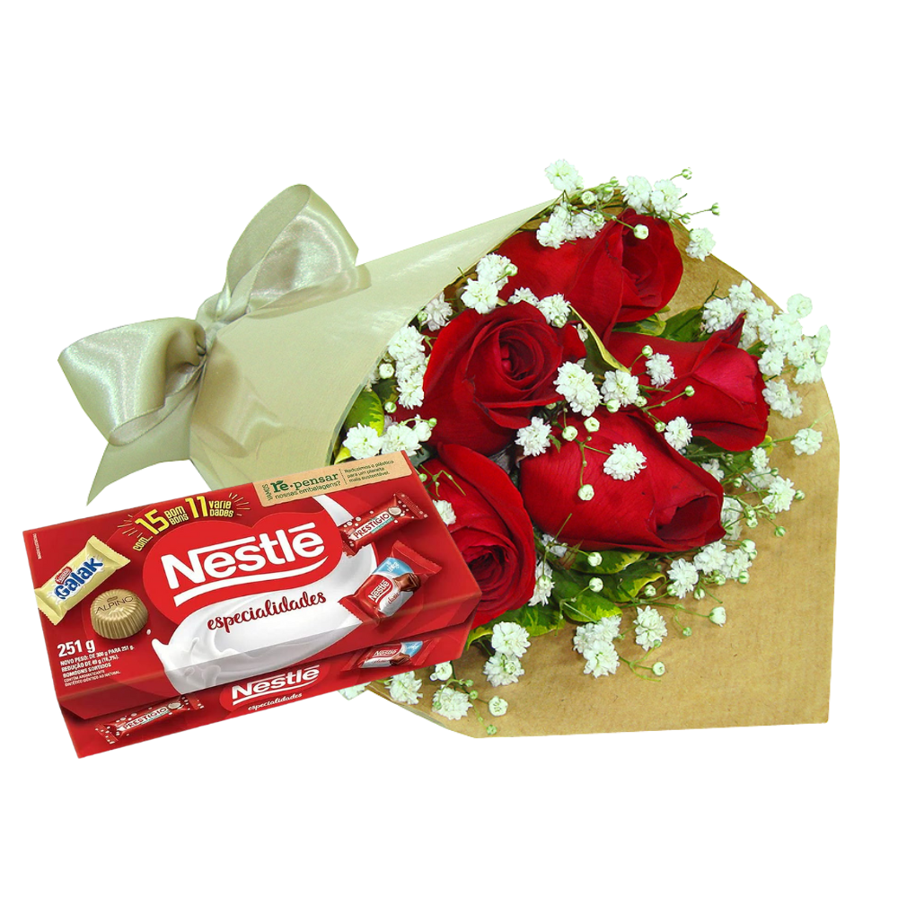 Buqu� Lembran�a com Caixa de Bombom