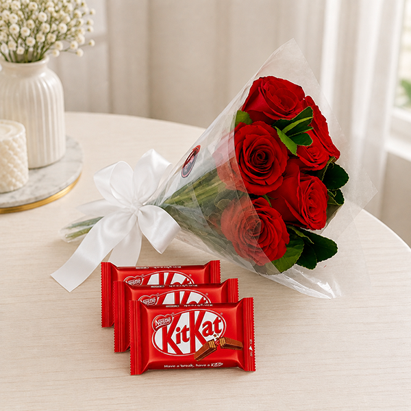 Buqu� de Rosas e Trio KitKat