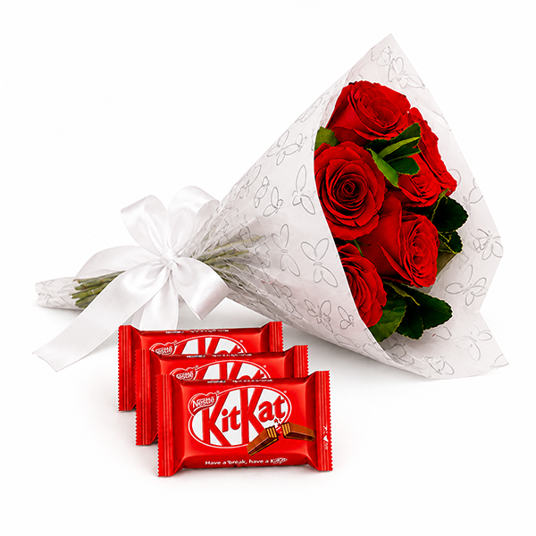 Buqu� de Rosas e Trio KitKat