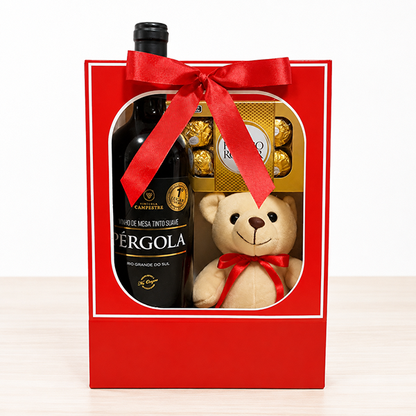 Sacola Ferrero e Vinho Especial