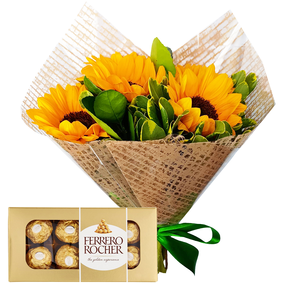 Buqu� Girassol e Bombons