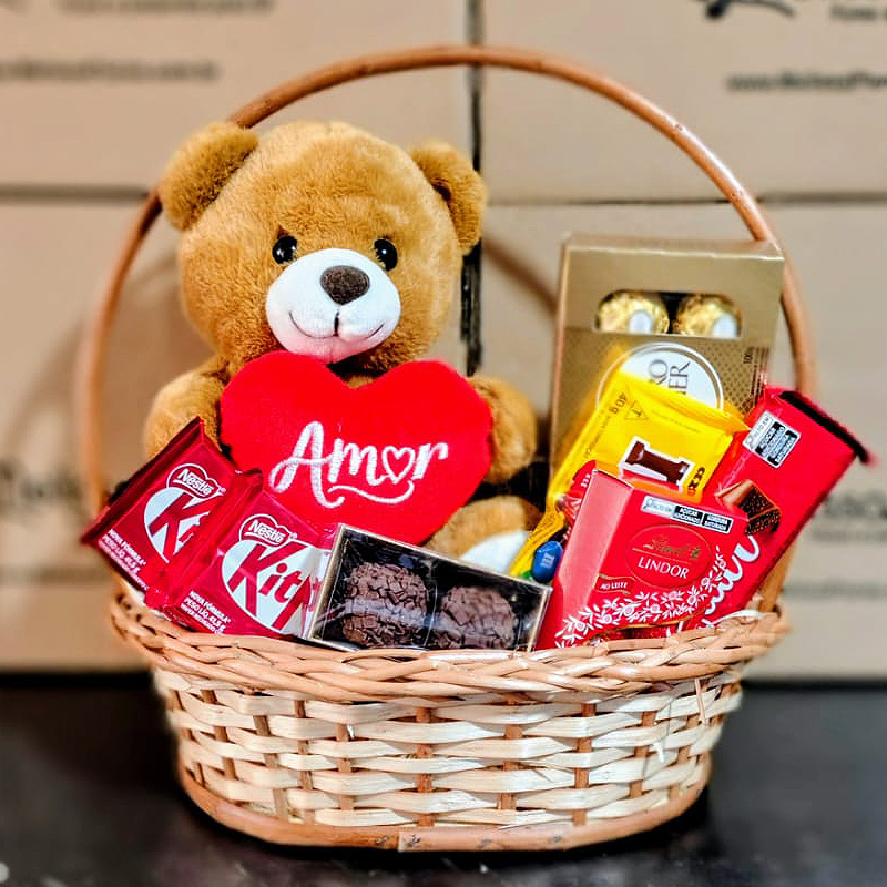 Cesta Caf� com Urso