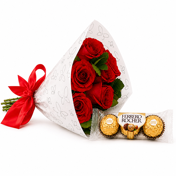 Rosas Vermelhas com Bombons