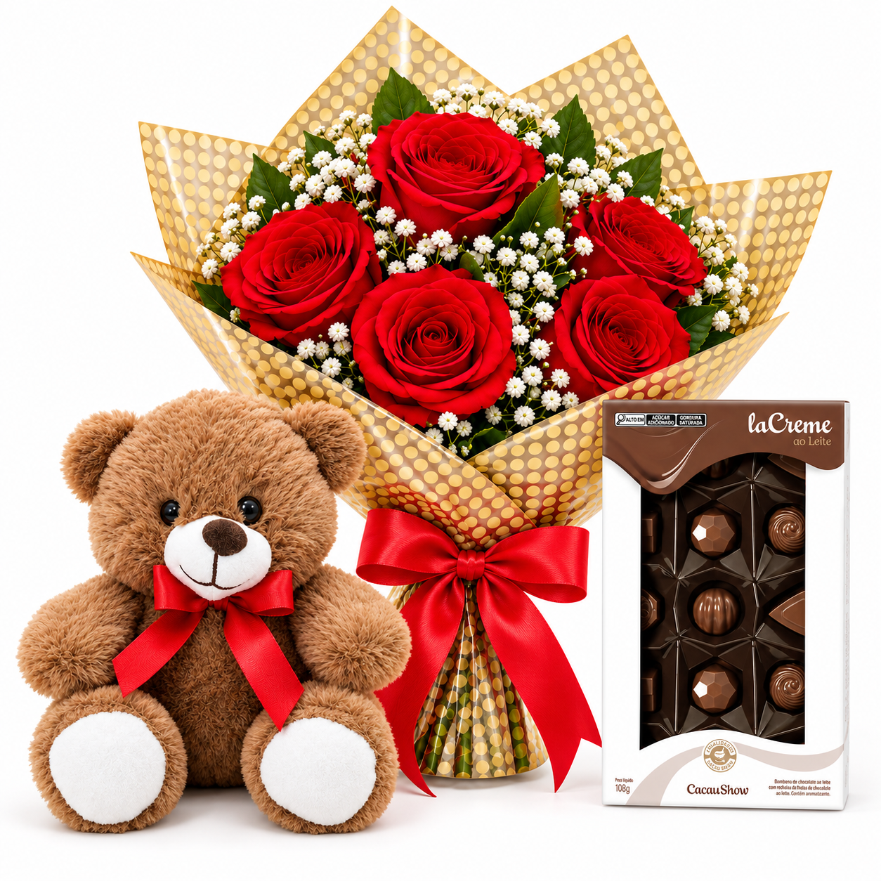 Encanto Rom�ntico com Rosas e Chocolate