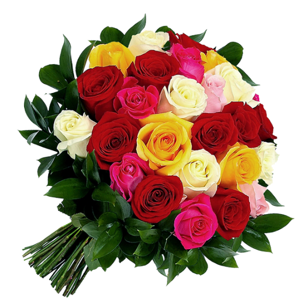 Buquê com 30 Rosas Coloridas