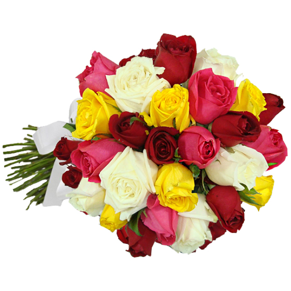 Buquê com 36 Rosas Coloridas