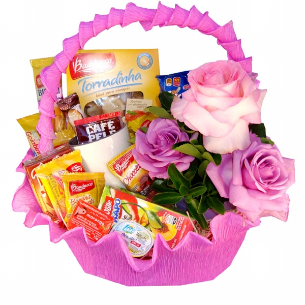 Cesta Ch com Rosas