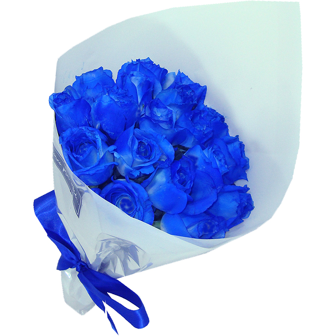 Buquê com 12 Rosas Azul