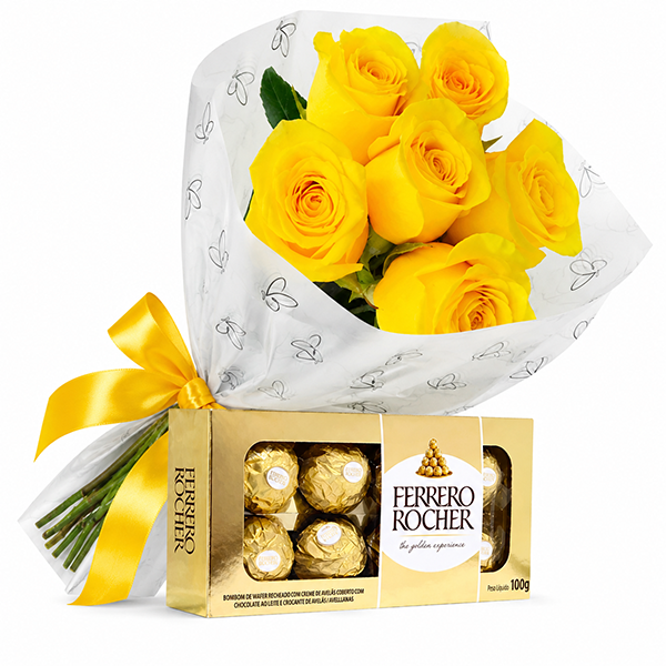 Rosas Amarelas e Chocolates