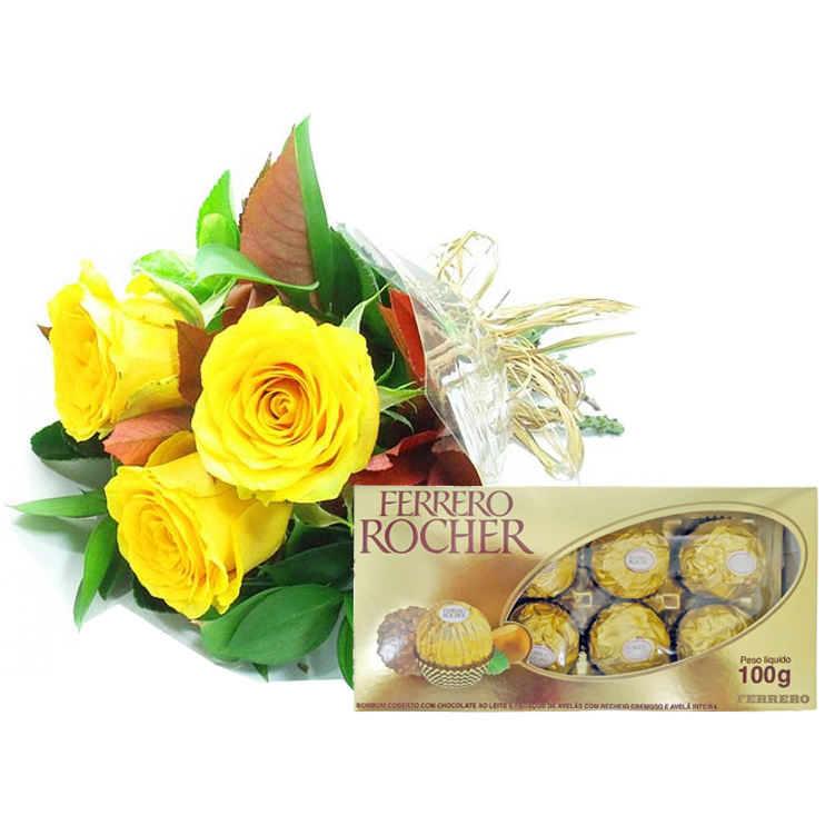 Rosas Amarelas e Chocolates