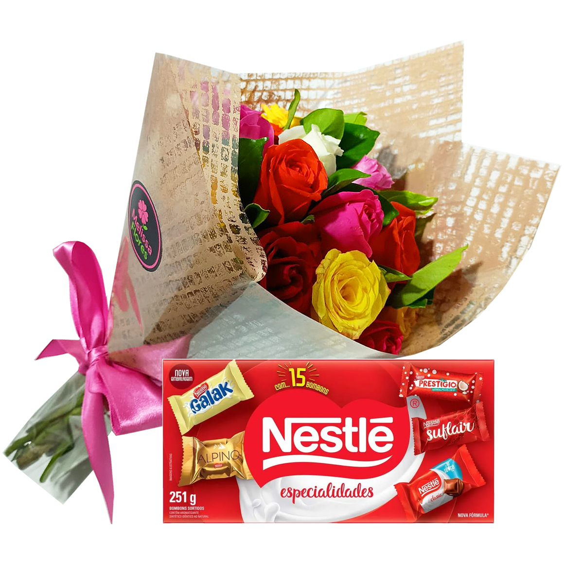 Buqu� Colorido e Chocolates