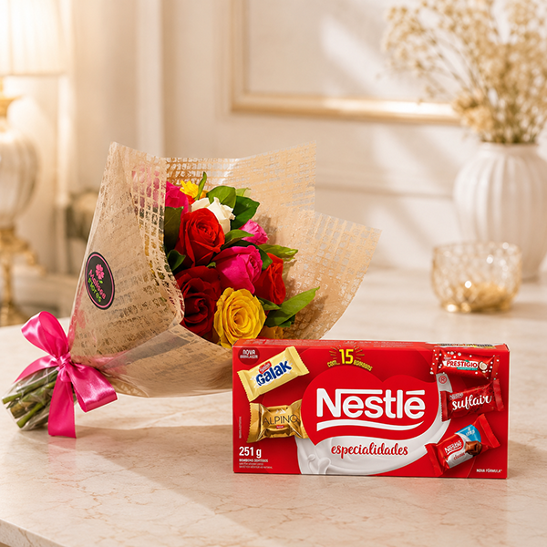 Buqu� Colorido e Chocolates